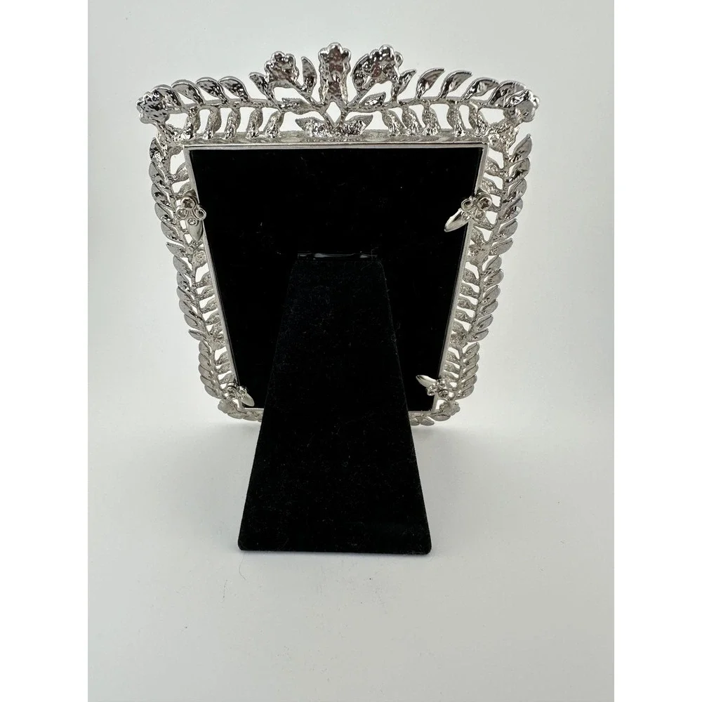 Addison Ross London Silver Crystal Enamel Leaf Ornate Photo Frame 4x6 Vintage